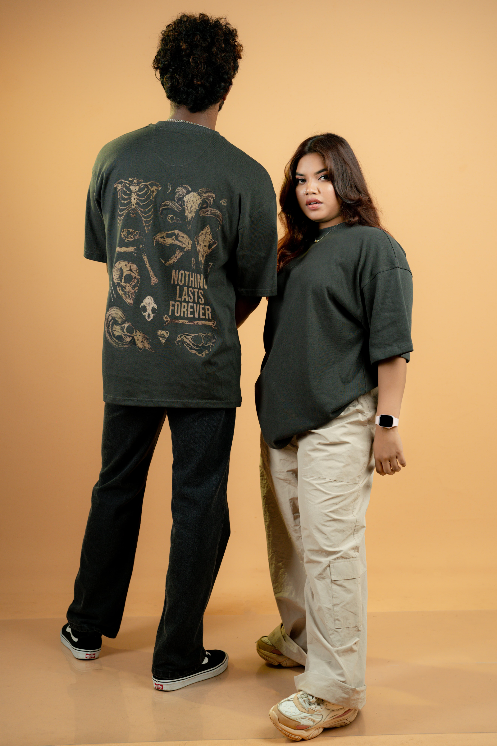 Human bones print gray oversized unisex t-shirt Human bones print gray oversized unisex t-shirt